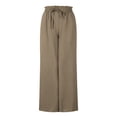 thumbnail image 4 of Jsaierl Womens Casual Wide Leg Pants Ruffle Elastic Drawstring Palazzo Pants Loose Comfy Trousers with Pockets, 4 of 9