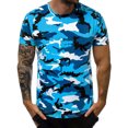 thumbnail image 1 of HIMONE Chemise Imprimée Camouflage pour Hommes Manches Courtes Été Basique Col Rond Ajusté Décontracté Taille p-5TG, 1 of 2