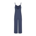 thumbnail image 3 of RKSTN Jumpsuits for Women 2024 V Neck Sleeveless Jumpsuits Spaghetti Straps Solid Color Loose Plus Size Long Pants Rompers with Pockets, 3 of 4