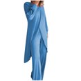 thumbnail image 2 of Birdeem Blouses pour Femmes Mode Femme Col Rond Uni Manches Longues Blouse Pantalon Long Taille Élastique Ensembles de Détente, 2 of 12