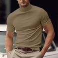 thumbnail image 2 of LUOGENLI T-shirts pour Homme pour Hommes T-shirts à Col Roulé pour Homme T-shirts à Manches Courtes Chandail sous-Vêtement Ajusté Haut T-shirts pour Homme T-Shirt Graphique Drôle Fête de la Saint-Patrick Kaki P, 2 of 6