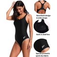 thumbnail image 3 of Charmo Women's Athletic One Piece Swimsuit Sports Racerback Training Swimwear, 3 of 6
