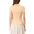 thumbnail image 3 of INSPIRE CHIC Chemise Douce pour Femme Vintage à Col Poupée Mignon Boutonnée TP Orange Pâle, 3 of 7