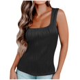 thumbnail image 1 of UPPADA Womens Tank Tops Summer Sleeveless Shirts Ladies Ribbed Wide Shoulder Straps Tees Racerback Tight Slim Fitted Workout Tank Tops Fitted Tops Racer Back Blouses,Womens Plus Size Tops Clearance, 1 of 6