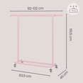 thumbnail image 3 of SONGMICS Clothes Rack with Wheels, Heavy-Duty Clothing Rack for Hanging Clothes, Portable Garment Rack, with Extendable Hanging Rail, 220 lb Load Capacity, Jelly Pink UHSR013R01, 3 of 8