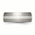 thumbnail image 3 of Titanium Sterling Silver Inlay 8mm Brushed Band Ring 12 Size, 3 of 6