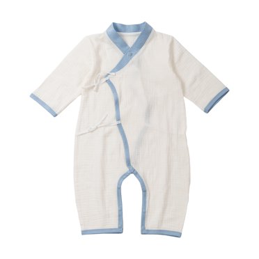 TopLLC Girl'S Onesie Newborn Boy Girl Romper Long Sleeve Muslin Robe 0-2 Years Childrens clothes