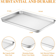 thumbnail image 2 of EIGTHTAIL Toaster Oven Pans Set of 2 Stainless Steel Toaster Oven Tray Rectangle Size 9 x 7 x 1 inch  Rust Free & Deep Edge  Thick & Sturdy  Easy Clean & Dishwasher Safe, 2 of 7