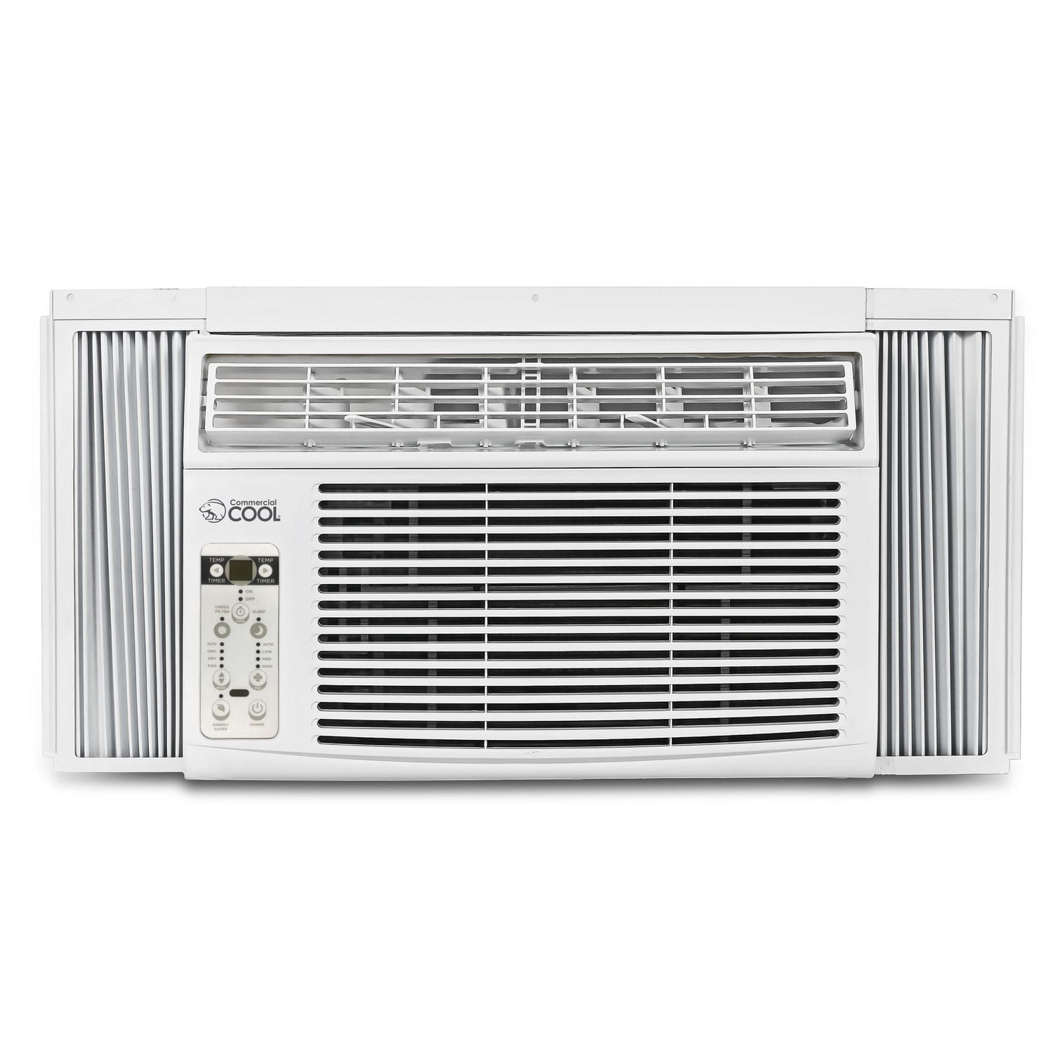 Climatiseur de fenêtre commercial 8000 BTU, unité de climatisation de fenêtre refroidissant jusqu'à 350 pieds carrés, unité de climatisation de fenêtre avec télécommande à fonctions complètes, blanc