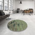 thumbnail image 4 of Ahgly Company Tapis d'Intérieur Lavable en Machine Carré Transitionnel Vert Dollar, 5 Pieds Carré, 4 of 7