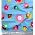 thumbnail image 1 of Soimoi Blue Poly Georgette Fabric Donuts Food Decor Fabric Printed Yard 52 Inch Wide, 1 of 5