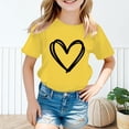 thumbnail image 1 of Vêtements pour Filles T-Shirts à Col Rond Imprimés à Manches Courtes pour Filles Vêtements d'Été pour Adolescentes Vêtements pour Filles 7-8 Ans Mode Filles, 1 of 4
