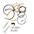 thumbnail image 1 of Mixed Ion-Plated Nose Piercing Hoops 10 Pack, 1 of 2