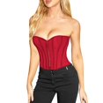 thumbnail image 1 of B91xZ Women's Poitrine Emballage Pansement Os de Poisson Top Réglable Laçage Mode Taille de Pomme, Rouge S, 1 of 5