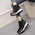 thumbnail image 4 of CEHVOM Bottines Courtes à Plateforme Décontractées à Talons Compensés Zippées pour Femmes Grande Taille, 4 of 7