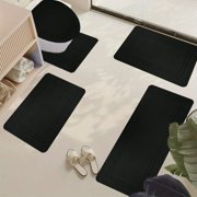 Premium Velvet Fleece Bath Rugs Set - Ultra Soft Non-Slip Machine Washable Foam Bath Mat, Super Absorbent Quick Dry Shower Rug, Modern 5-Piece for Bathroom Floor (Multiple Sizes)
