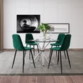 thumbnail image 3 of Velets Bella Glass Top Dining Table with Stainless Steel Legs - Modern & Sleek Design for Dining Room, Kitchen, or Living Room - Durable & Sturdy Construction, Perfect for Breakfast Nooks & Kitchens, 3 of 4