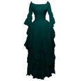 thumbnail image 1 of Yourumao Gothic Dresses for Women Renaissance Retro Solid Dress Plus Size Off Shoulder Maxi Dress Flared Sleeve Cosplay Costume Fall Winter Medieval Court Dress, 1 of 6