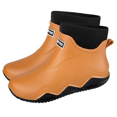 Unisex Couple Fashion Casual Letter Rain Boots Short Water Shoes Low Top Rubber Rain Boots