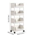 thumbnail image 3 of 4 Tier Rolling Cart, Storage Cart Bathroom Storage Carts with Wheels,3 Tier Rolling Utility Cart Organizer for Bathroom, Kitchen, Snack, Craft, Makeup, 3 of 7