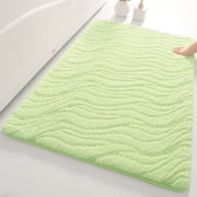 Birdeem Door Mat,Memory Foam Bath Mat Non Slip Bathroom Rugs Bath Rug for Bathroom Super Absorbent Machine Washable Bath Rug Carpet for Bathroom Floor, Tub and Shower, 24X16 Inches,Green