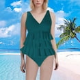 thumbnail image 2 of Duoif Maillot de Bain une Pièce pour Femme, Maillot de Bain pour Femme à Volants, Maillot Gainant Couvrant, Robe de Bain Rétro, Tenue de Bain, Maillots de Bain pour Femme, Maillots Gainants pour Femme Vert Menthe TG, 2 of 4