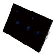 thumbnail image 1 of LEFU pour Commutateur Tactile WiFi Intelligent pour la Domotique, Compatible avec pour l'App Tuya, Commande Vocale Alexa, Télécommande, 3 Options de Gang, Panneau en Verre Trempé, 220V 10A, 1 of 8