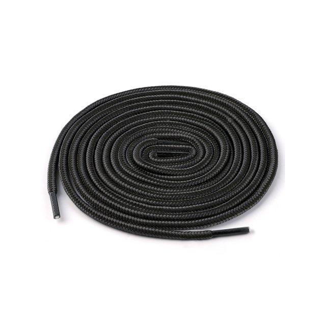 INSPIRE CHIC Unisex Round Rope Dual Colored Striped 1/5 Thick Boot Shoelace 90cm / 35.43" Dark Gray Black