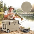 thumbnail image 2 of Gymax 52 Quart Portable Hard Cooler w/6-Day Ice Retention Pull Handle & Wheels Ruler Yellow, 2 of 10