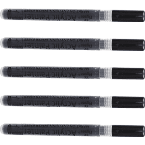 5 Marqueurs acryliques Pcs Black Sharpies Mark Pen Marqueurs à base d'eau Verre Marqueurs noir Marqueur stylo noir