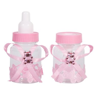 ZPSHYD 50Pcs Candy Feeding Bottle, 2 Colors Candy Chocolate Bottles Box For Baby Shower Party Favors Gifts Decorations(Pink)