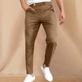 thumbnail image 1 of EOYWHK Mens Swim Trunks Linen Pants Straight Leg Trouser Compression Fit Dress Pants Solid Color Running Hiking Pants, 1 of 6