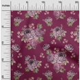 thumbnail image 2 of oneOone Silk Tabby Maroon Fabric Florals Craft Projects Decor Fabric Printed By The Yard 42 Inch Wide, 2 of 4
