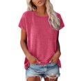 thumbnail image 1 of Hiiyo T-Shirt Femme Manches Courtes Col Rond T-Shirt Été Décontracté, Tailles P-5TG, 1 of 6