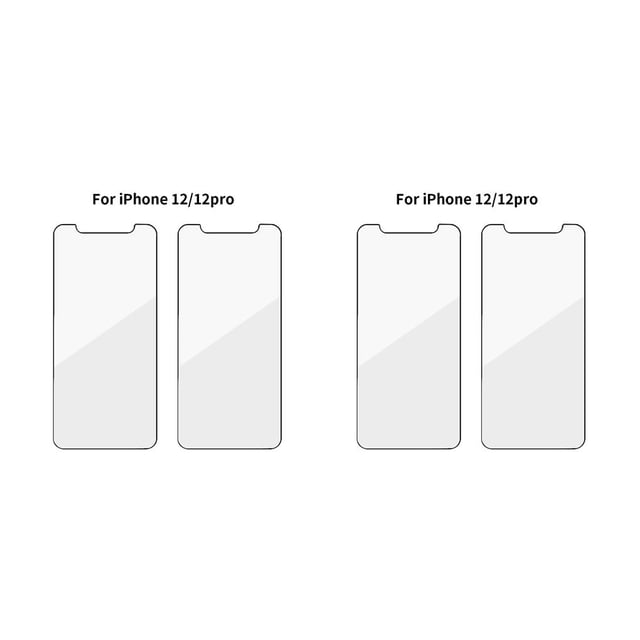 kurtrusly Mobile Phone Screen Protective Cover Cell Phone Screen Tempered Glass Film for 12 for 12/12 Pro i12/12pro 6.1in 2Set