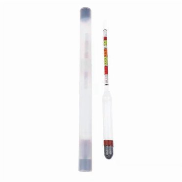 Hydromètre à Triple Échelle pour Infusion à Domicile Vin Bière Cidre Test d'Alcool Compteur de Sucre à 3 Niveaux Gravité Testeur ABV