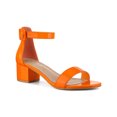 thumbnail image 1 of BLISSFUL STEP Women's Shoes Open Toe Block Heel Ankle Strap Sandals Orange 6, 1 of 7