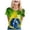 Green, variant on Xuewenshw Copa America Women's Casual T Shirt Brazil Vs. Argentina Theme Loose Fit Short Sleeve Top Womens Long Sleeve Tops Polyester