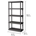 thumbnail image 3 of Sterilite 75.2 Inch Heavy Duty Durable 5 Shelf Ventilated Shelving Unit, 4 Pack, 3 of 8