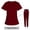 Wine 2, variant on EQWLJWE Clearance Scrubs for Women Nurse Scrubs Costume Solid Stretch Scrub Set for Women Stretchy Mock Wrap Top and Jogger Pants Uniform Clinic V-Neck Protective Clothing Tops Halloween Scrubs