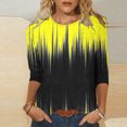 thumbnail image 1 of Chemisier pour Femmes T-shirt Décontracté Imprimé à Col Rond à Manches 3/4 Haut Ample, 1 of 1