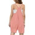 thumbnail image 4 of Yutk Combinaison Décontractée d'Été Sans Manches pour Filles, Bretelles Spaghetti, Short, une-Pièce avec Poches, en Liquidation, Rouge Melon D\'eau, 4 of 5