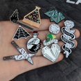 thumbnail image 2 of Maoww Enamel Pin Heart Coffin Science Chemical Cobweb Brooch Unisex Pin Cartoon Lapel Pin Button Badges Bag Decoration, 2 of 9