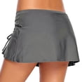 thumbnail image 4 of GPOECD Short de Bain pour Femmes Taille Haute Jupe de Bain Bas avec Design Plissé Doublure Intégrée Bas de Maillot de Bain Conservateurs pour Femmes Gris,P, 4 of 5
