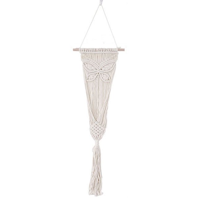 Thinsony Lightweight And Portable Macrame Planter Wall Hanging Basket Versatile Solution white 22-3 1Set