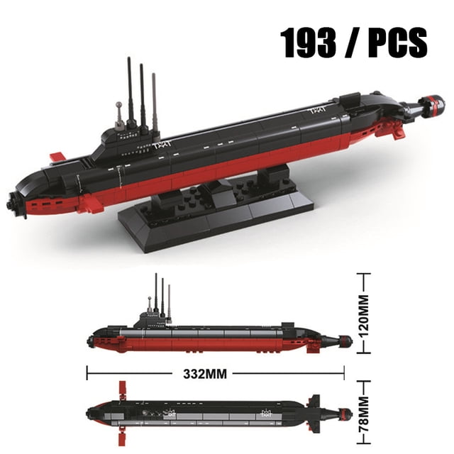 Military The Type 094 Strategic Nuclear Submarine Building Blocks Kit Classic Naval Vessels Ship War Boat Bricks Model Kids Toys,Without Box