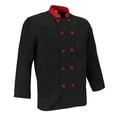 thumbnail image 1 of Tachiuwa Manteau de Chef à Manches Longues Veste Uniforme Unisexe Cuisine Cuisine Design Classique Noir G, 1 of 9