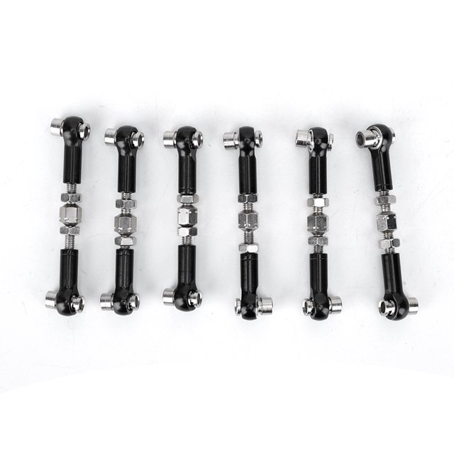 Servos Link, Tie Rod Set, 6pcs Réglable Tige Métal 47mm Accessoires Réglables Servo Links Tie Rod pour Voiture RC 1/10 Buggy Tourning Voiture Rouge, Violet, Noir, Bleu Foncé, Bleu Clair