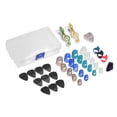 thumbnail image 2 of Kit d'Accessoires pour Guitare Celluloid Comprend 20 Pcs Protecteurs de Doigts en Silicone + 10 Pcs Pics pour Guitare + 4 Pcs Pics Pouce & Doigt + Support de Pic + 2 Pcs Clips de Page Musicale avec, 2 of 7