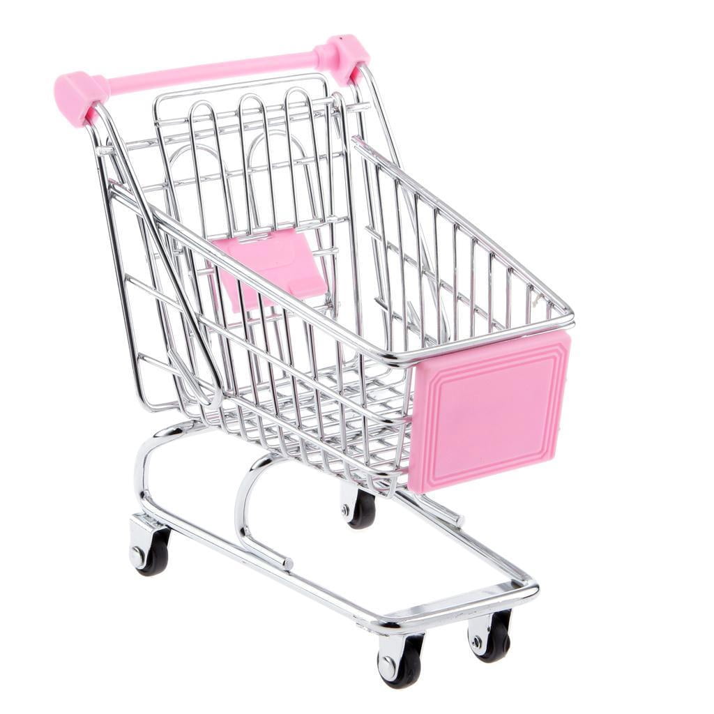 Pink Mini Shopping Cart Supermarket Handcart Trolley With Children Toy Size M